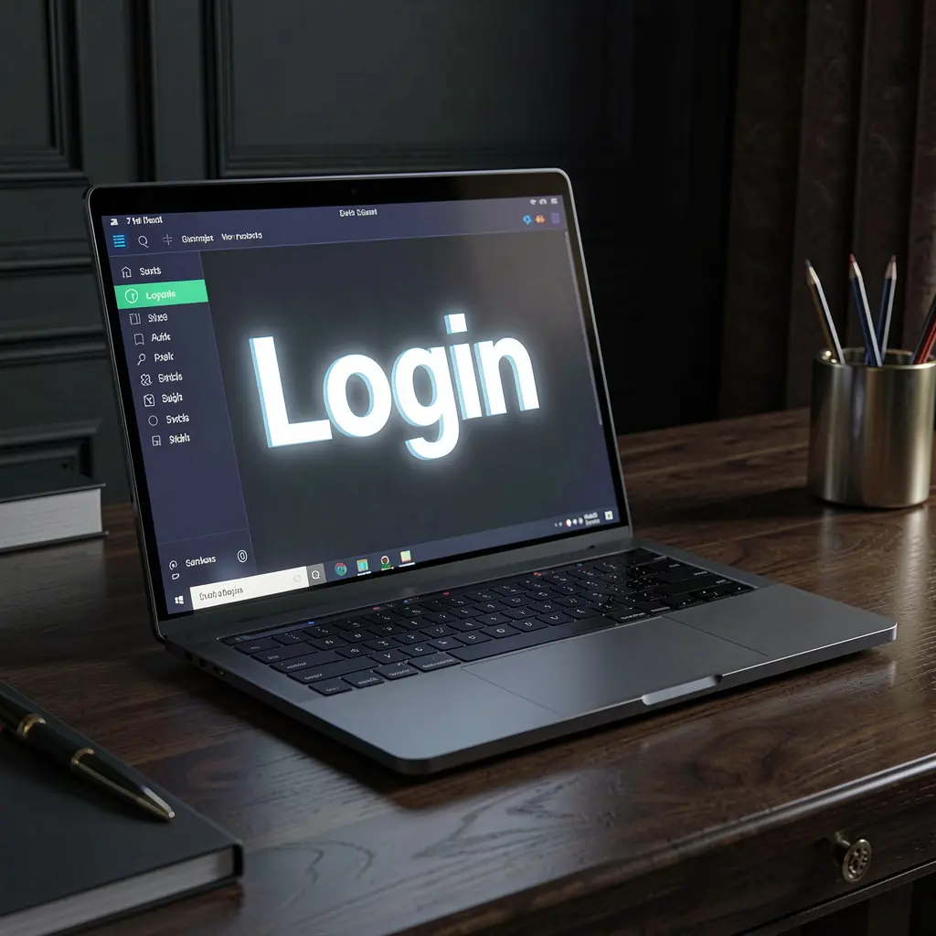 Modern laptop on a dark desk displaying the 930k com login screen with a clean and user friendly interface for Bangladesh players